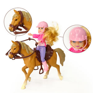 Ensemble d'animaux de ferme en plastique creux, modèle de cheval, <span class=keywords><strong>jouet</strong></span> de <span class=keywords><strong>club</strong></span> avec poupée - Product Image 3
