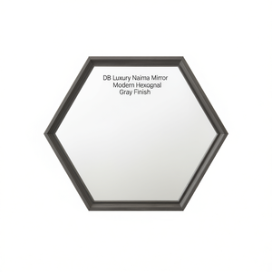 Espejo Hexagonal Naima de Lujo Db, Acabado Gris, Espejo Decorativo Moderno para Sala de Estar, Baño, Dormitorio, Decoración del Hogar - Product Image 1
