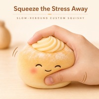 Boîte mystère personnalisée de jouets anti-stress à rebond lent, en silicone souple, en forme de pain mignon Kawaii, jouet sensoriel OEM ODM