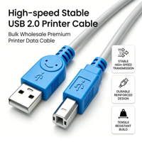 Cable de Impresora USB 2.0 de Alta Velocidad, Cable de Datos USB A a B para Impresora HP, Canon, Epson, Dell, Brother, Laptop, Fax