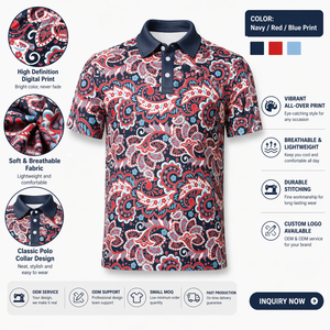 Polo Deportivo para Hombre, Absorbente de Humedad, Secado Rápido, Elástico en 4 Direcciones, Transpirable, Corte Atlético, Ropa de Golf OEM - Product Image 2