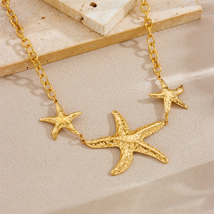 European American Fashion Vacation Marine Life Pendant Seashell Starfish Sun Stainless Steel Necklace Women's Party Jewelry - Product Image 3