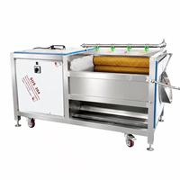 Industriële automatische borstelrolwasmachine voor het reinigen van groenten, fruit, aardappelen, wortelen en voedselverwerking