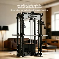 Machine Smith Commerciale Multi-Gym, Équipement de Fitness pour la Maison, Rack à Squat Pliable, Presse à Crossover, Bench Press 1290mm