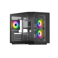 Bonne qualité Mini Fish Tank Design Micro ATX Gaming Case 2 côtés Verre trempé Desktop pc gamer Case