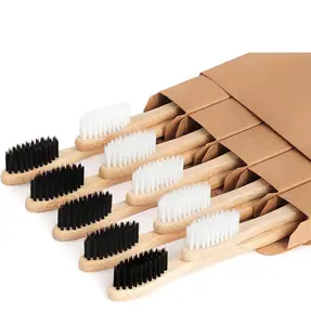 Biodegradable Wooden Toothbrushes Natural Soft Bristles Bamboo Toothbrush