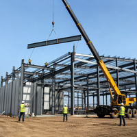 Almacén de Estructura de Acero Prefabricado de Instalación Rápida, Cobertizo Metálico Moderno para Almacenamiento en Exteriores y Caseta de Herramientas
