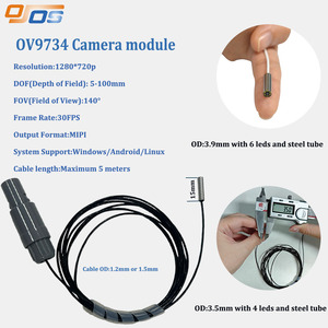 IPX8 3.5mm 4 Led 1280x720p kamera endoskopi OVM9734 rakitan CMOS optik mikro IP67 algoritma pengolahan gambar solder mikro - Product Image 2