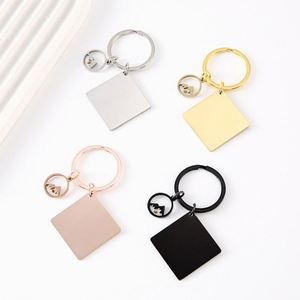 Heart Shaped Mustard Seed Pendant Laser Engraved Printed logo Blank Material DIY <b>square</b> Metal Stainless Steel Keychain - Product Image 2