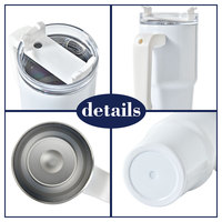 USA WAREHOUSE Gobelet isolé sous vide 20oz pour enfants Tasse à café de voyage à sublimation blanche avec poignée