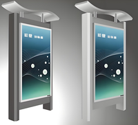 Nouveau Unipole publicité extérieure défilement énergie solaire LED lumière pôle signe conseil boîte à lumière avec cadre en aluminium étanche