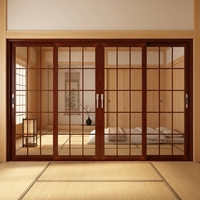 Portes coulissantes en verre et aluminium de style japonais moderne pour grillades