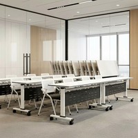 Table de formation pliable en gros, table de conférence et chaises, bureau de formation mobile et multifonctionnel