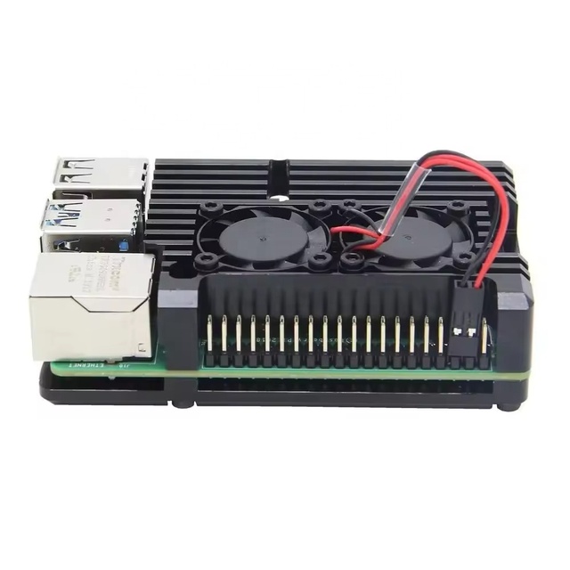 Aluminum Alloy Case for Raspberry Pi 3/4 with Cooling Shell & Fan Accessories for Motherboard Heat Sinks