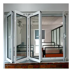 ALWEW CE European Style Aluminum Fold Up Glass Bifold Windows Pvc Folding Window