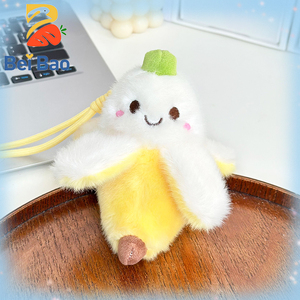 Porte-clés en peluche banane pelée <span class=keywords><strong>Kawaii</strong></span>, adorable jouet en peluche <span class=keywords><strong>fruit</strong></span>ée, breloque de sac, mini pendentif en peluche douce, cadeau d'anniversaire pour enfants - Product Image 2
