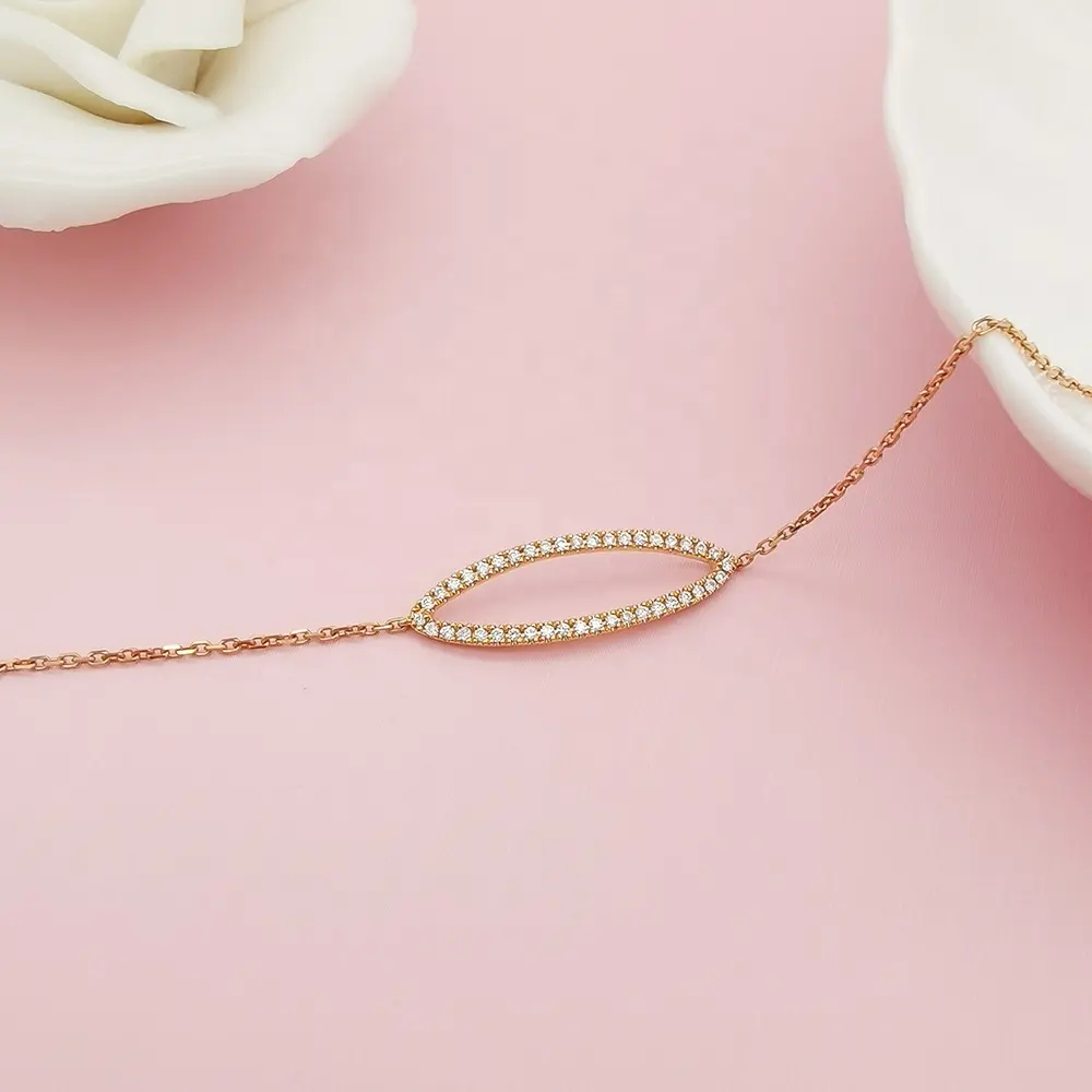 Chenyang — Bracelet aux formes géométriques couleur Rose pour femmes, chaîne brillante, diamant naturel, à la mode