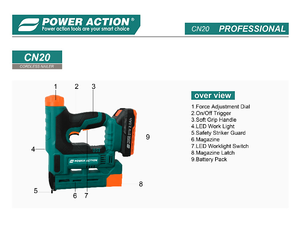 Chiodatrice/Graffatrice <span class=keywords><strong>a</strong></span> Batteria 2-in-1 CN20 21V, 15-32mm, Anti-inceppamento, per Lavorazione del Legno e Decorazione Mobili, Kit Utensili Professionali - Product Image 5