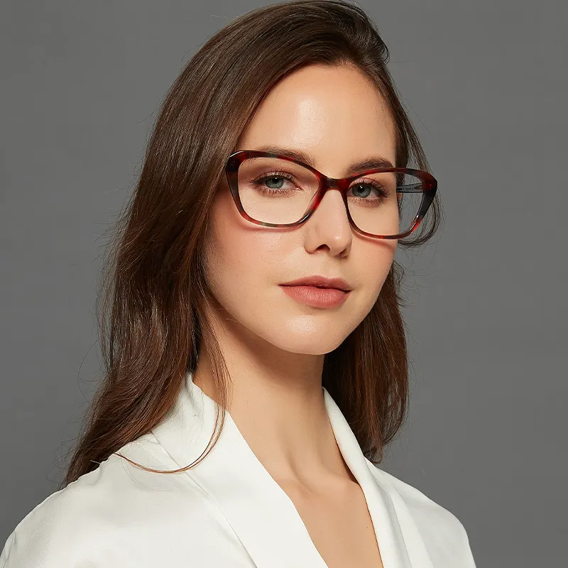 New design multicolor acetate cat eye eyeglasses frames wholesale cheap optical eyewear women ladies spectacle frames