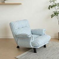 Fauteuil de salon en velours côtelé à carreaux, capitonné, rembourré et confortable, pour la maison, le salon