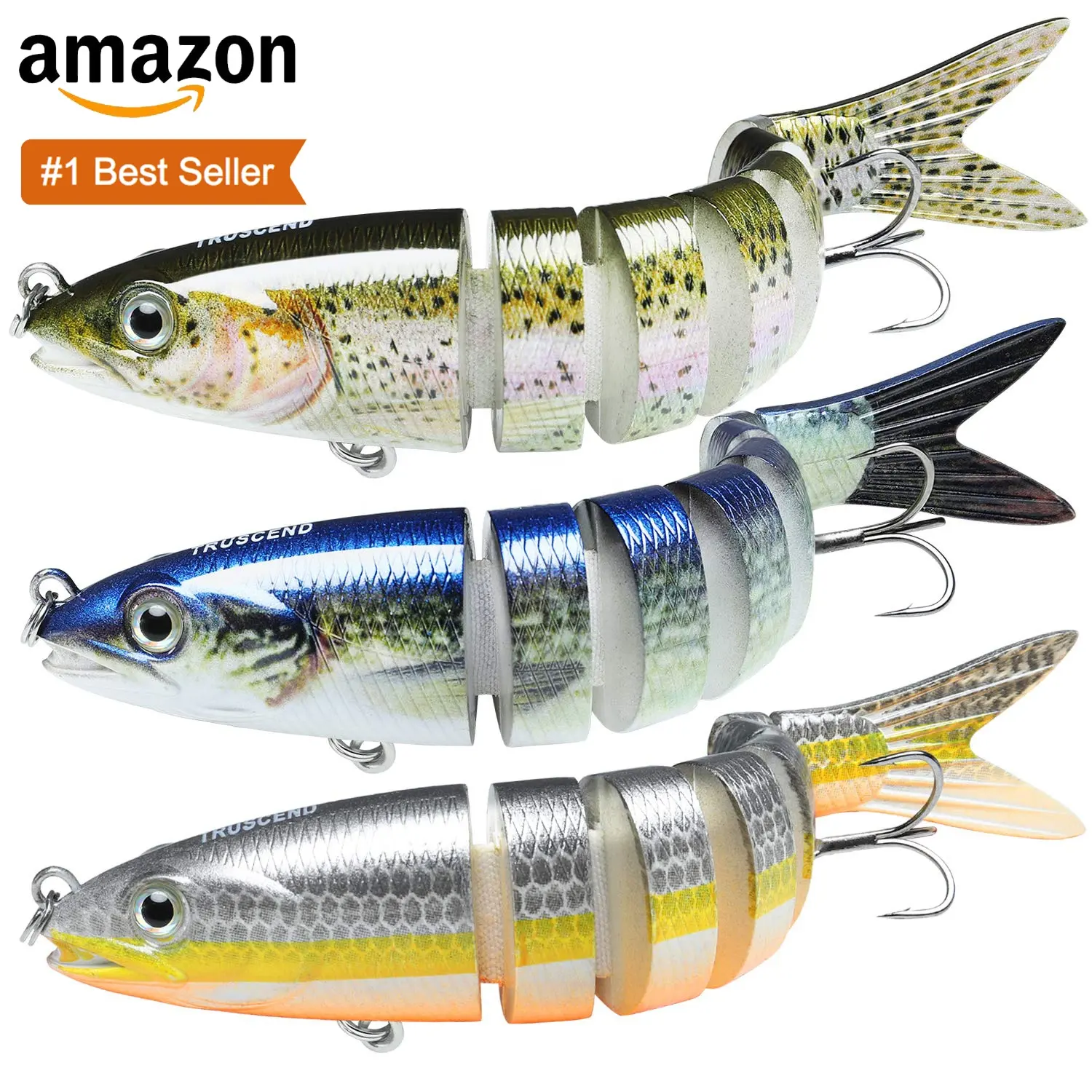 Truscend Promote bass pike trout hard plastic body artificial bionic multi jointed swimbait fishing lure for freshwater