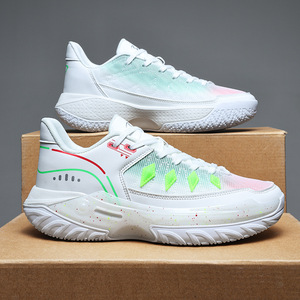 Zapatillas de baloncesto para guardias masculinos en juego real, zapatillas deportivas transpirables estilo juvenil para mujer con tacón bajo para competición - Product Image 2