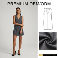 Robe Courte Décontractée Sexy à Col en V Profond Sans Manches pour Femme, Style Affaires, Lavable et Respirante, Personnalisable OEM sous Marque Privée