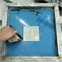 Carrelage mural en céramique Lance Leaf Tile 100x100mm, imprimé à la main, motif feuille allongée, pour crédence de cuisine