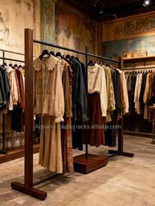 Appendiabiti in Metallo Color Noce Nero, Espositore per Vestiti in Ferro Verniciato Effetto Legno - Product Image 3