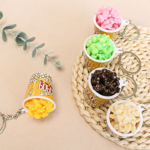 Llaveros de PVC hechos a mano al por mayor con impresión digital, colores personalizados, diseño de palomitas de maíz 3D, tendencia de moda, juguetes, decoración para fiestas - Product Image 3