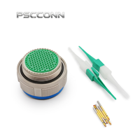 PSCCONN Konektor Industri Seri D38999 III J599 26FJ35SN 33A 400V Jam Nut Aviation Plug, Konektor Listrik Sirkular 128 Pin