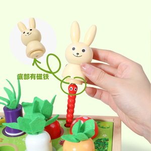 Trieur de forme en bois voiture carotte récolte jeu forme tri <span class=keywords><strong>ferme</strong></span> blocs de fruits jouets d'apprentissage - Product Image 3