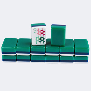 Wholesale New Miss Darling Custom Bamboo Travel <b>Mahjong</b> <b>Set</b> 160 Engraved 4 Layer Luxury Green Acrylic American <b>Mahjong</b> Tiles - Product Image 2