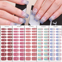 Bandes de vernis gel semi-durcies pour ongles, design œil de chat dynamique brillant, couleur unie, couverture complète, à polymériser sous lampe UV