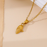 Trendy unisex roestvrijstalen ketting met 18K vergulde schakels en fruitbedel, cadeau