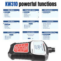 Herramienta de diagnóstico de coche KONNWEI KW310 OBD2, Analizador de motor de función OBD2 completo para todos los coches