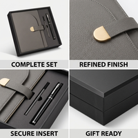 Ensemble de carnet de notes A5, stylo en métal, sac cadeau, emballage de présentation, papeterie, agenda pour le bureau