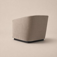 Fauteuil club en velours rembourré, siège de salon individuel avec coussin épais et dossier incurvé, mobilier de salon pour la maison