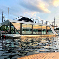 Bateau-maison en aluminium pour la pêche, bateau-maison ponton