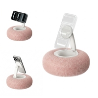 Support de téléphone pliable en peluche et ABS, coussin doux, rotation à 360 degrés, tête magnétique réglable, universel pour tablette et smartphone