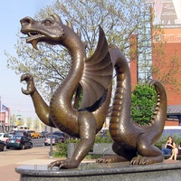 Statue de dragon en bronze, grande usine, personnalisée, de qualité supérieure, décor de parc aquatique