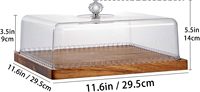 Planche à découper en bois avec couvercle transparent, ensemble de préparation alimentaire luxueux en bambou écologique pour assiettes de fête