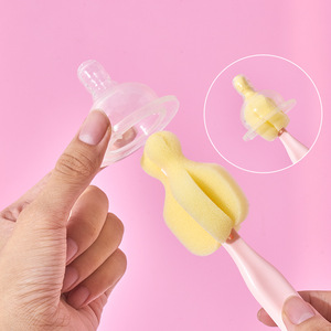 Juego de 3 cepillos para biberones, kit de limpieza con esponja rosa para biberones y pajitas de recién nacidos - Product Image 4