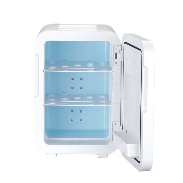 Portable Dual-Use Mini Fridge Freezer with Cooling Heating Functions Stainless Steel 20L Capacity Energy Efficient Auto-Defrost