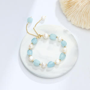 Gelang kristal Life <span class=keywords><strong>Force</strong></span> desain kustom gelang manik-manik batu akik renda biru hadiah ulang tahun gelang mutiara Valentine Natal <span class=keywords><strong>G</strong></span> - Product Image 2