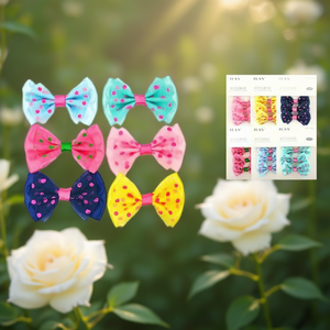 Fiocco in tessuto Ilan, 3 pezzi, colori assortiti, per accessorio per capelli - Product Image 3