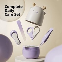 Set de Cortauñas 4 en 1 para Bebé, Cortador de Uñas de Acero Inoxidable, Lima de Uñas, Kit de Manicura para Niños, Tijeras Pequeñas para Bebés Recién Nacidos