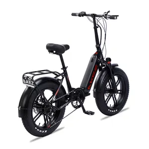 2024 แฟชั่นไฟฟ้าจักรยานเมืองไขมันยางพับ ebike CE มอเตอร์ขนาดใหญ่ซ่อนแบตเตอรี่ลิเธียม 20 นิ้วไฟฟ้าจักรยาน