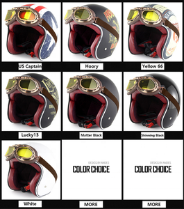 <span class=keywords><strong>Casco</strong></span> de Motocicleta Clásico de Media Cara ABS, Estilo Retro <span class=keywords><strong>Vintage</strong></span>, de Cuero, para Motocicleta, Scooter - Product Image 6
