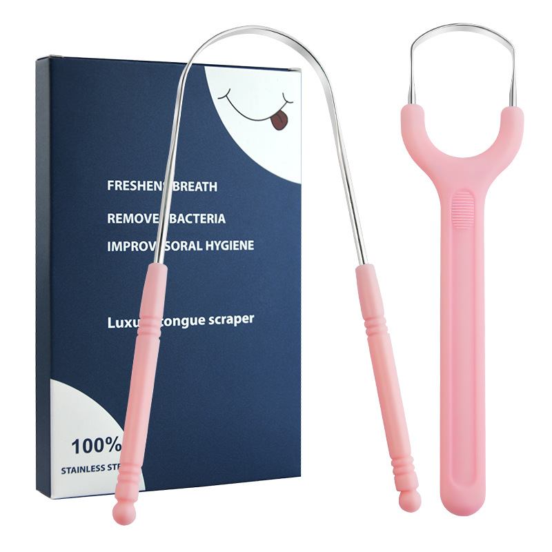 Single Handle 304 Stainless Steel U-Shaped Tongue Scraper Y-Shaped Tongue Cleaner